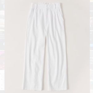 Abercrombie& Fitch Linen-Blend Wide Leg Pants